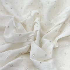 White Gauge Linen Mirrorwork Thread Embroidery