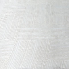Off White Geometric Linen Thread Embroidery