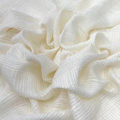 Off White Geometric Linen Thread Embroidery