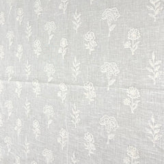 White Gauge Linen Flower Butta Thread Embroidery