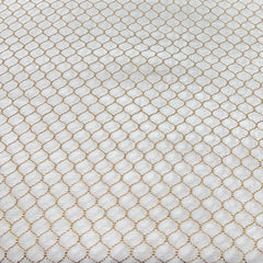 White Chanderi Geometric Zari Embroidery