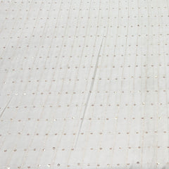 White Checks Chanderi Zari Sequins Embroidery