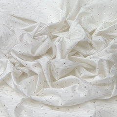 White Stripes Chanderi Zari Sequins Embroidery