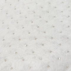 White Mul Chanderi Tikki Sequins Thread Embroidery