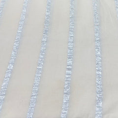 White Stripes Cotton Lurex Embroidery