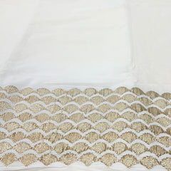 Off White Cotton Daman Gota Work Embroidery