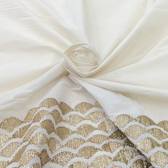 Off White Cotton Daman Gota Work Embroidery