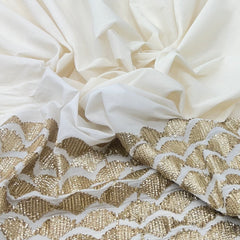 Off White Cotton Daman Gota Work Embroidery