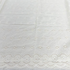 Off White Cotton Cut Work Border Embroidery