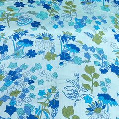 Light Blue Floral Modal Satin Printed