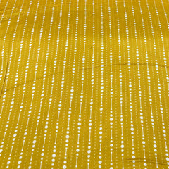 Yellow Stripes Dotted Modal Satin Printed