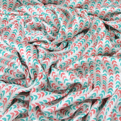 White & Pink Floral Modal Satin Printed