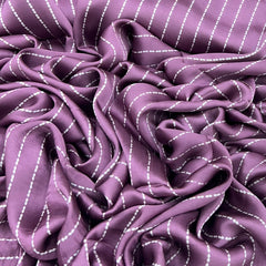 Light Purple Stripes Modal Satin Printed