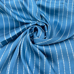 Pastel Blue Stripes Modal Satin Printed