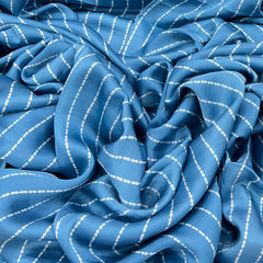Pastel Blue Stripes Modal Satin Printed