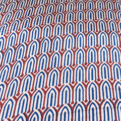Light Peach & Maroon Geometric Modal Satin Printed