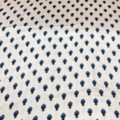 Light Peach & Blue Floral Modal Satin Printed