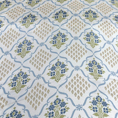 White & Blue Floral Jal Modal Satin Printed