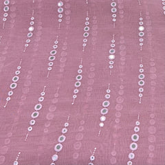 Onion Pink Mirror Work Mul Chanderi Embroidery