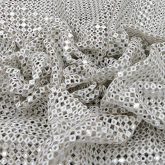 White Mirror Cutwork Net Embroidery