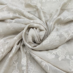 Beige Floral Jal Zari Mul Chanderi Embroidery