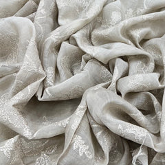 Beige Floral Jal Zari Mul Chanderi Embroidery