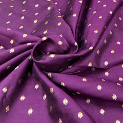 Bright Purple Floral Butti Textured Silk Brocade
