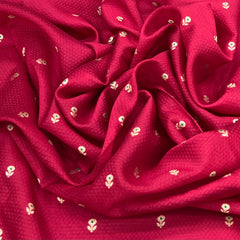 Rani Pink Floral Meenakari Butti Textured Silk Brocade