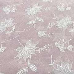 Light Onion Pink Floral Jal Thread Sequins Mul Chanderi Embroidery