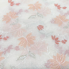 Off White Multicolor Floral Jal Thread Sequins Mul Chanderi Embroidery