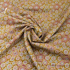 Mustard Ajrak Printed Cotton