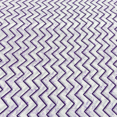 Purple White Zig Zag Printed Cotton