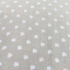 Natural Beige Leaf Butti Printed Linen