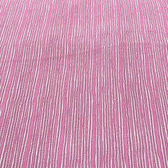 Pink Off White Stripes Printed Chanderi
