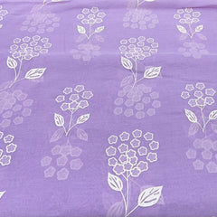 Lavender Floral Applique Mul Chanderi Embroidery