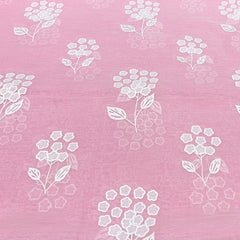 Pink Floral Applique Mul Chanderi Embroidery