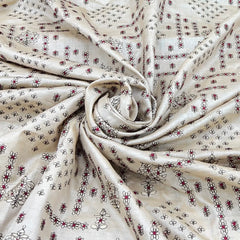Natural Beige Geometric Thread Pure Tussar Embroidery