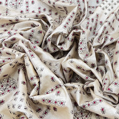 Natural Beige Geometric Thread Pure Tussar Embroidery