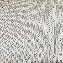 Natural Beige Geometric Overall Thread Pure Tussar Embroidery