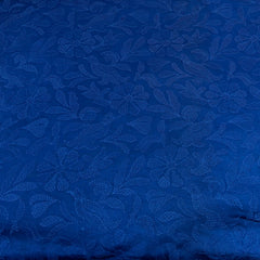 Royal Blue Thread Slub Satin Self Embroidery