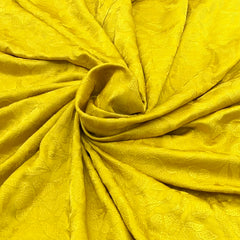 Yellow Thread Slub Satin Self Embroidery