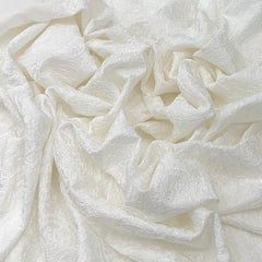 White Floral Self Jal Slub Silk Embroidery