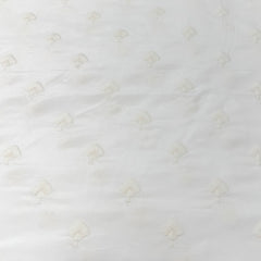 White Floral Butti Thread Slub Silk Embroidery