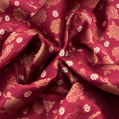 Maroon Floral Meenakari Silk Brocade
