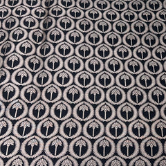 Black Geometric Floral Zari Silk Brocade