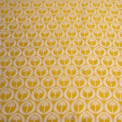 Yellow Geometric Floral Zari Silk Brocade