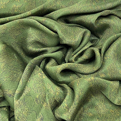 Forest Green Self Floral Chinnon Chiffon Print