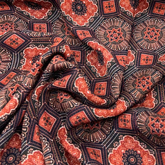 Maroon Ajrak Chinnon Chiffon Print