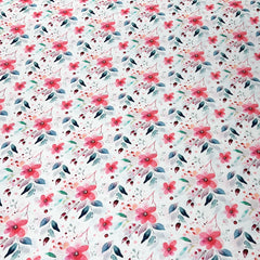White Multicolour Floral Lawn Cotton Printed