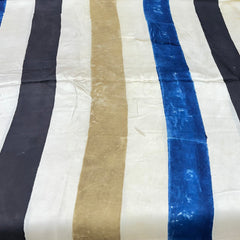 Cream Stripes Modal Satin Ajrak Print